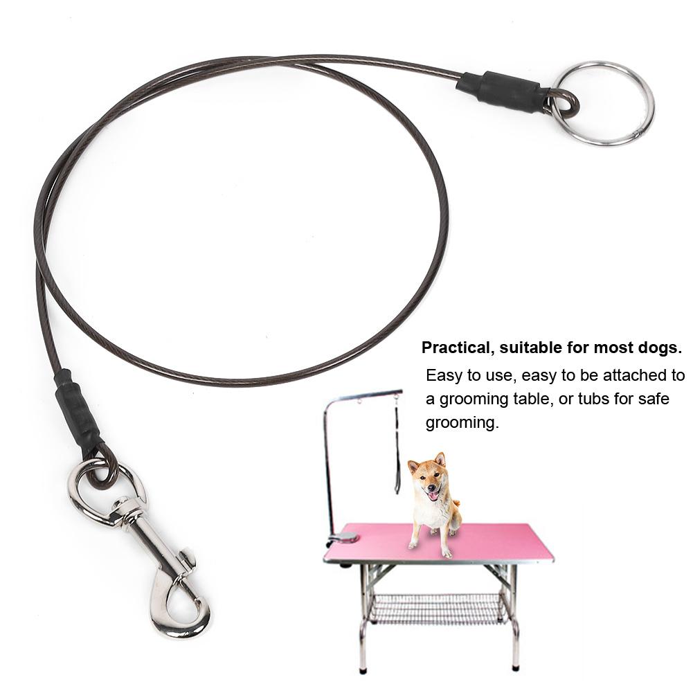 Wrapped Steel Wire Leash Pet Fixed Rope Grooming Cable Single Loop for Pet Shower Bathing