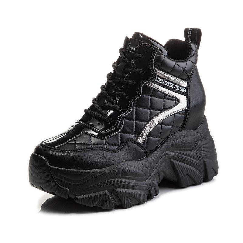 

High-top shoes increase in height in autumn and winter new platform casual sports shoes ins trendy velvet shoes 34