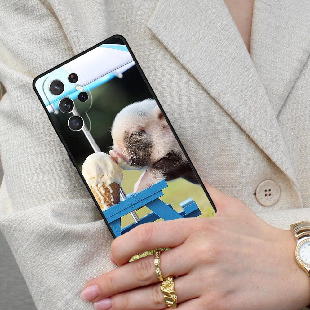 Baby Pig Cell Phone Case for Samsung Galaxy S26 Ultra S25 S24 S23 S22 S21 S20 Note10 Cover