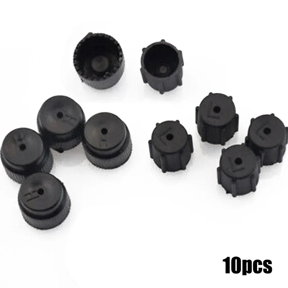 10Pcs R134a A/C Cap Sealing Cap 5Pcs High Pressure 5Pcs Low Pressure Black 16mm Cap Car A/c Replacement Accessories Black Durabl