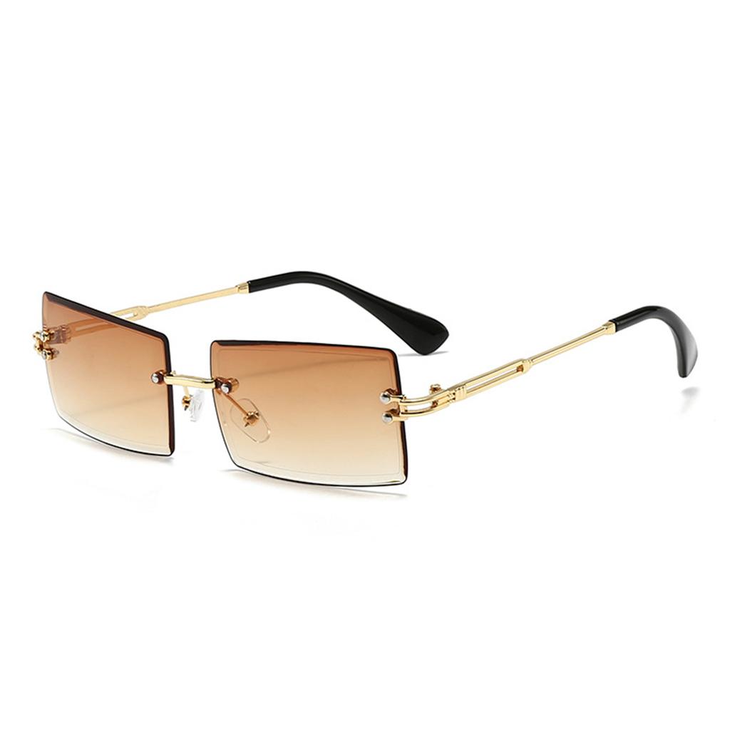 Rimless Fashion Glasses For Women Men Luxury Vintage Fashion Shades Travel Outdoor Glasses