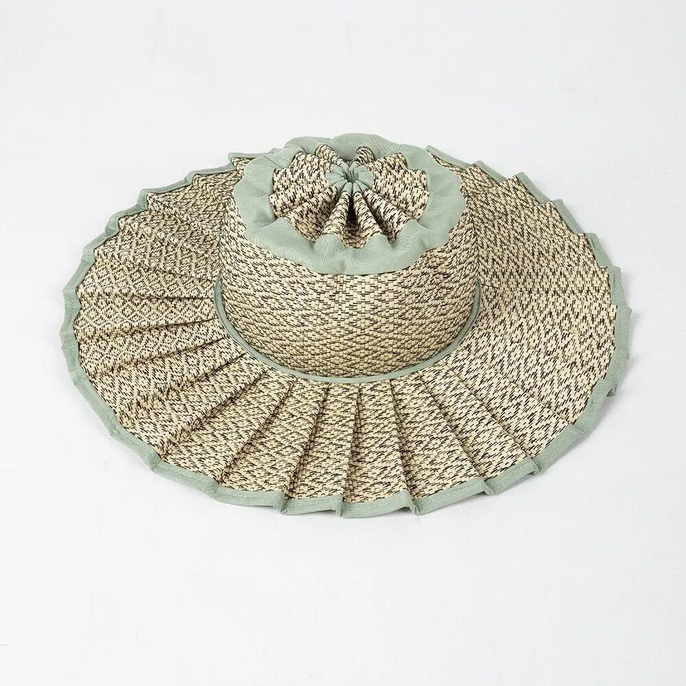 S/M/L/XL Spring Summer Casual Plaid Wide Brim Sun Hats for Women Men Outdoor Sunshade Hat Foldable Straw Hat  Sombrero Hombre