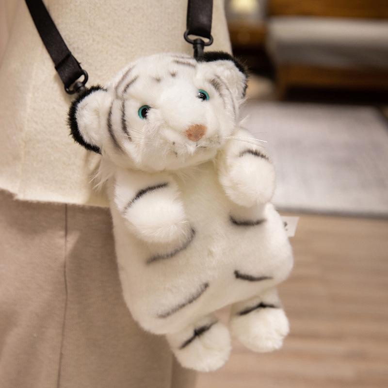 Cartoon Tiger Raccoon Bag Plush Toy Doll Snow Leopard Koala Doll Children Messenger Bag Soothing Doll