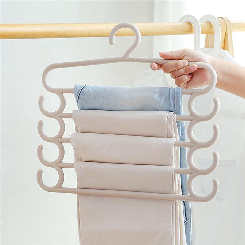 Pants Rack Multifunctional Household Saving Space Multi Layer Trousers Hanger Pants Closet Color Clothes Peg 5 Layers