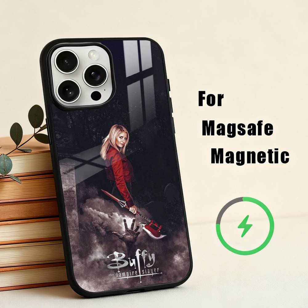 B-Buffy the V-Vampire Slayer Phone Case For iPhone17,16,15,14,13,12,11 Plus,For Magnetic Wireless Charge Cover