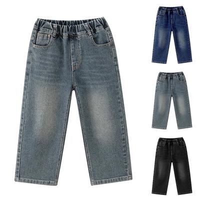 Children's Fashion Elastic Waist Wide Leg Jeans