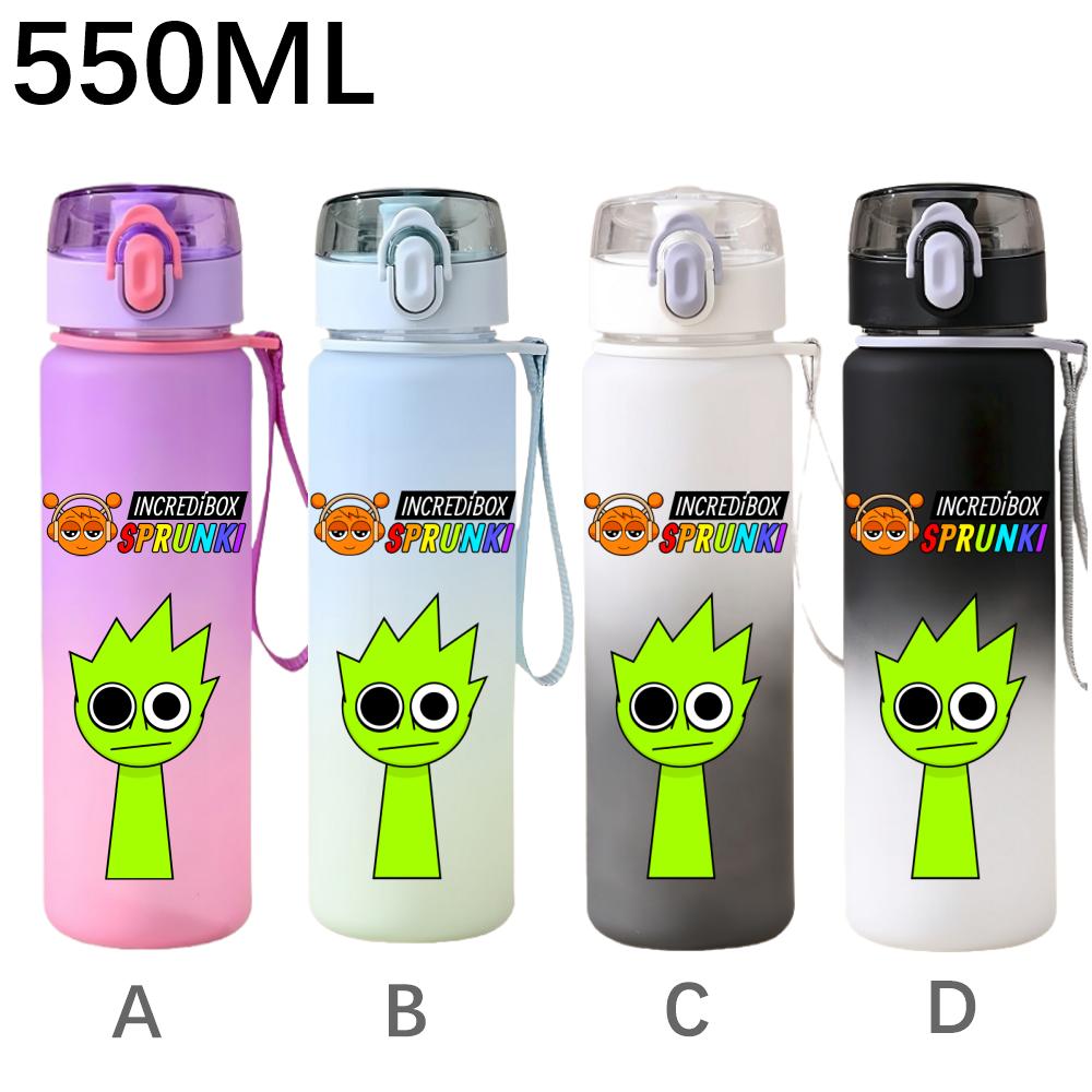 550ml Hra Sprunki Gradientní Sportovní Láhev na Vodu Kreslená Nepropustná Přenosné Lahve na Pití Venku Sport Fitness Pohárek na Vodu
