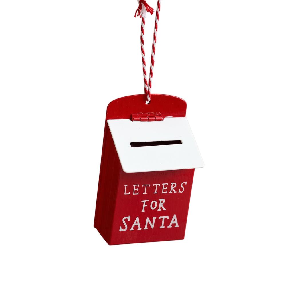 Vintage Painted Mailbox Hanging Ornament, Christmas Tree and Window Display Decoration,