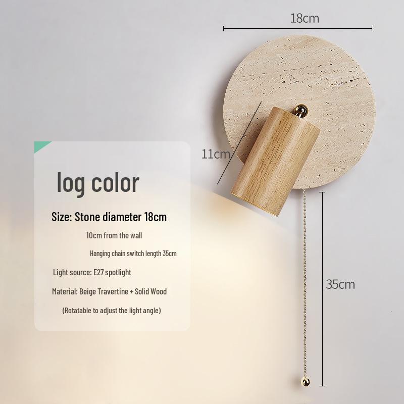 

Yellow Mid-Century Rotatable Bedroom Wall Lamp with Switch for Bedside Reading White Light LED