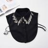 Jeweled Half Shirt False Collar Beaded Pearls Spread Lapel Versatile Art Collar Sweet Shawl False Decorative Shawl