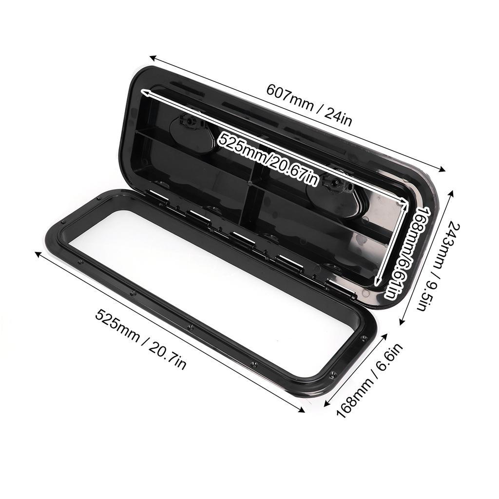 Boat Deck Hatch Deck Access Hatch Inspection Cover 180° Hinged Lid Anti UV with Lock for Marine Boat 24 X 9.5in Marine Deck Lid