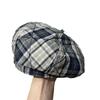 New plaid color matching beret women's spring and summer fashion versatile literary and artistic face small pumpkin tide retro painter hat