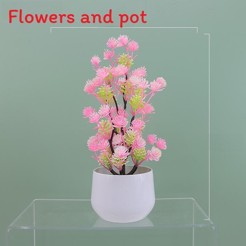 Camellia Multicolor Simulation Japomica Artificial Flower Green Plant Bonsai