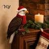 Christmas Door Corner Decoration Wooden Bird Topper, Cute Statue, Woodland Animal Frame Festive Home Wall Decor Art Sign for Winter Holiday