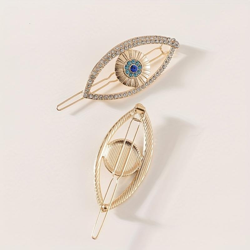 2pcs Punk Style Devil's Eye Spicy Girl's Hair Clip Halloween Carnival Party Role Playing Niche Design Side Clip Hair Accessory