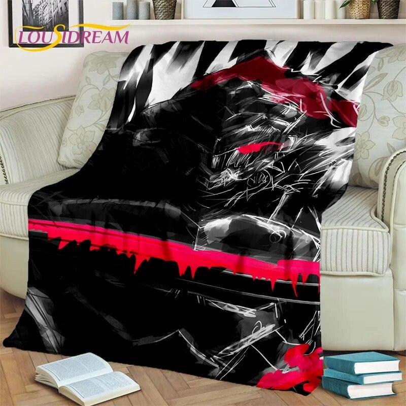 3D Anime Calssic Berserk Cartoon HD Blanket,Soft Throw Blanket for Home Bedroom Bed Sofa Picnic Travel Office Cover Blanket Kids