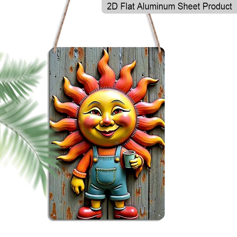 

Trebalena Vintage Metal Sign, Rustic Sun & Coffee Aluminum Wall Art, Farmhouse Decor for Garden Patio Porch Bar Farm Outdoor 20*30cm