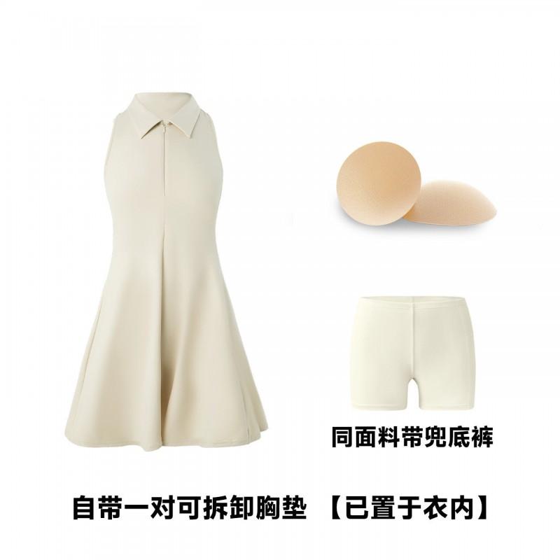 Womens Tennis Skirt With Collar Long Sleeve Or Sleeveless Quick-Dry Breathable Sport Skort Gym Running Fitness
