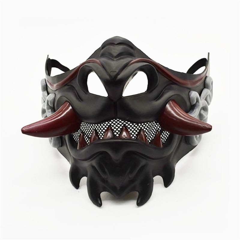 Masquerade Mask Halloween Costume Mask Half Face Mask Japanese Mask Party Mask Devil Samurais Mask Carnivals Mask