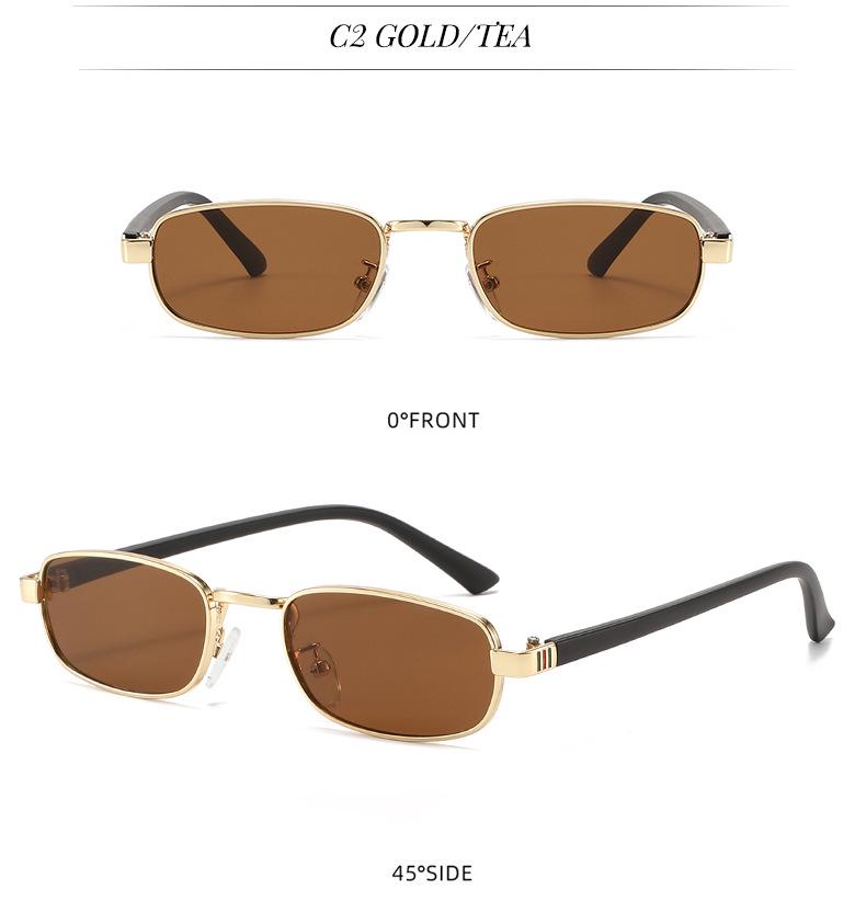 Vintage European & American Small Square Metal Sunglasses - Women's Trendy, Versatile Retro Style