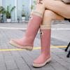High tube rain shoes women's new fashion rain boots outdoor waterproof shoes rubber shoes fleece thickened long tube water boots women's fashion