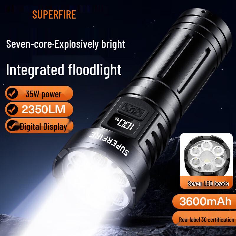 SupFire L24 Integrated Beam Rechargeable Flashlight