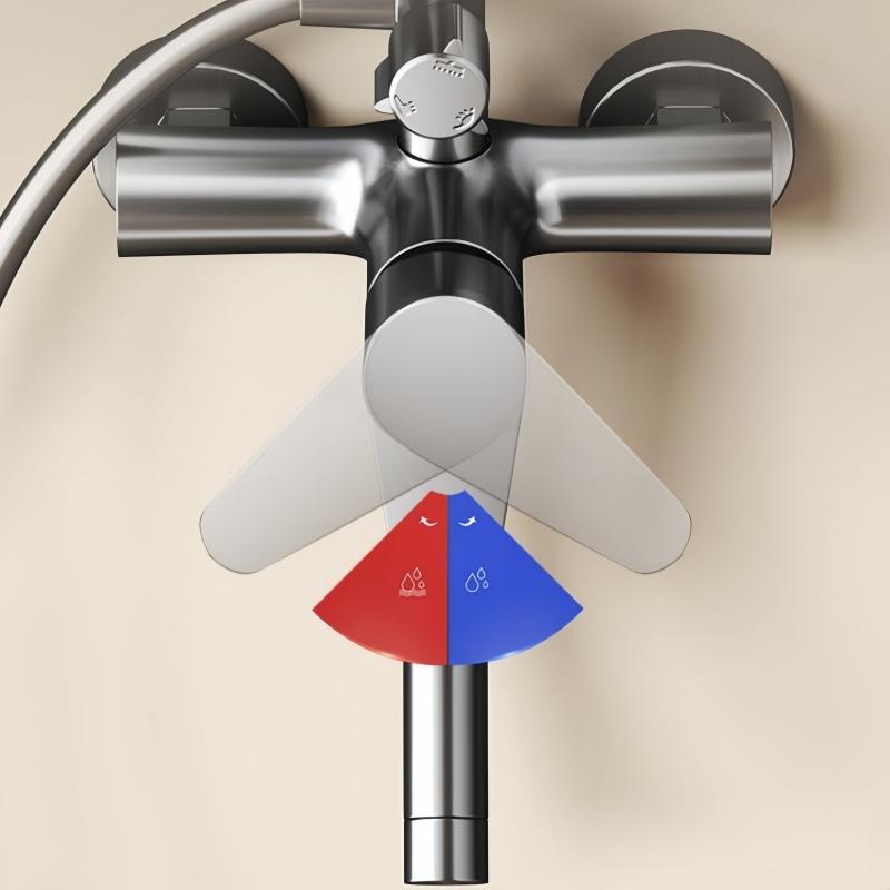 Ensemble de Douche de Salle de Bain 3 Fonctions Robinet de Douche Mélangeur Chaud Froid de Salle de Bain Ensemble Complet Système de Robinet de Douche à Effet Pluie Montage Mural