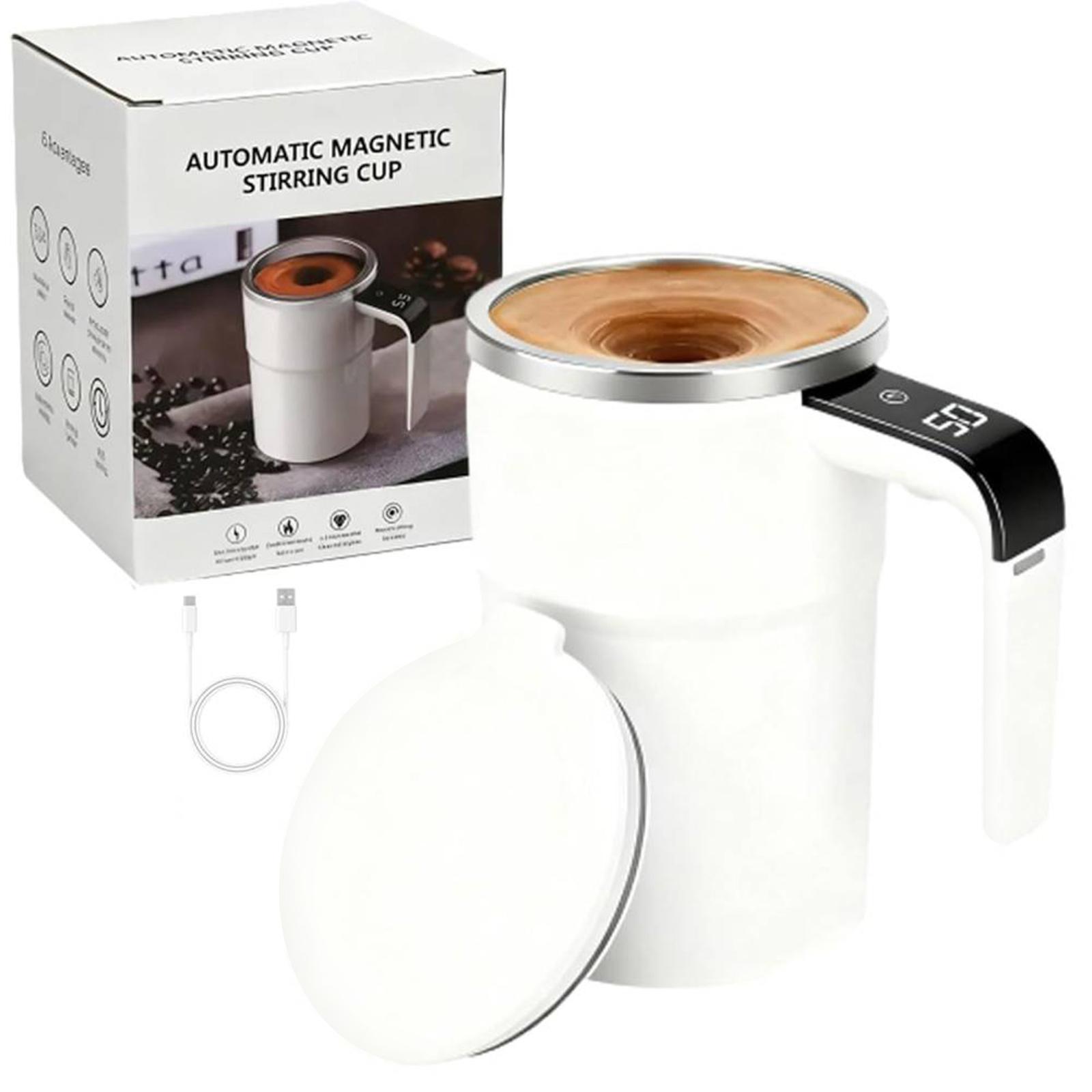

380ml Self Stirring Coffee Mug Rechargeable Stainless Steel Self Stirring Cup Suitable for Coffee Milk Cocoa Other Beverages 380 ml білий
