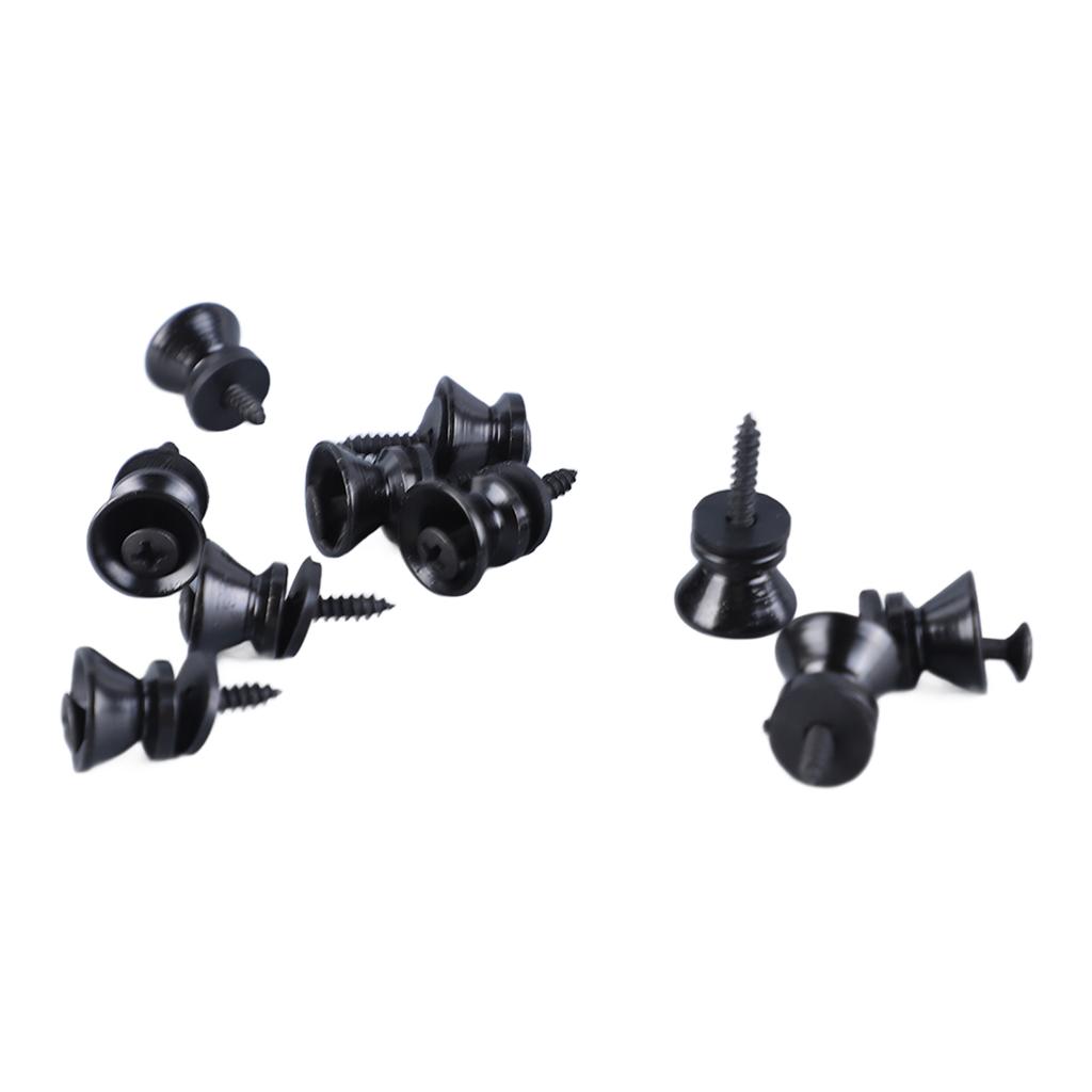 10PCS Guitar Strap Lock Buttons Mushroom Style Metal End Pins with Screw for Electric Guitar Bass