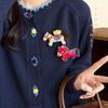 Cute Embroidery Horse Brooch Flower Cloth Fabric Pony Brooch Kawaii Cartoon Sweater Pin  Girl