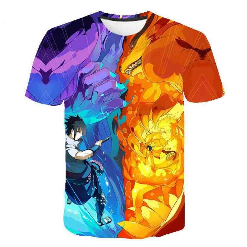 New Naruto Cartoon Character 3D Digital Printed Men's Cartoon T-shirt