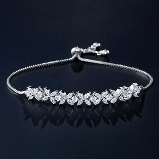 Women's Gold-Plated Zircon Tennis Bracelet - Full Diamond Design, Model S5650