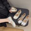 Ballet style flats women's summer 2025 new French silver two wear Mary Jane shoes with skirt single shoes