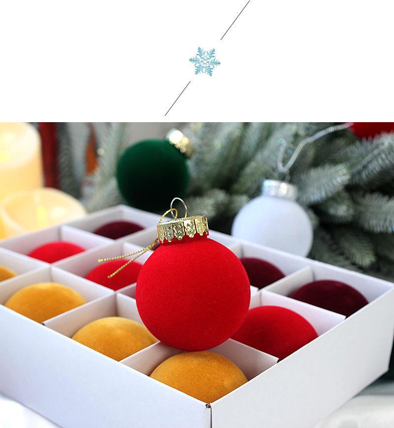 Christmas Flocked Plush Ball Ornament Set, Holiday Tree Decorations