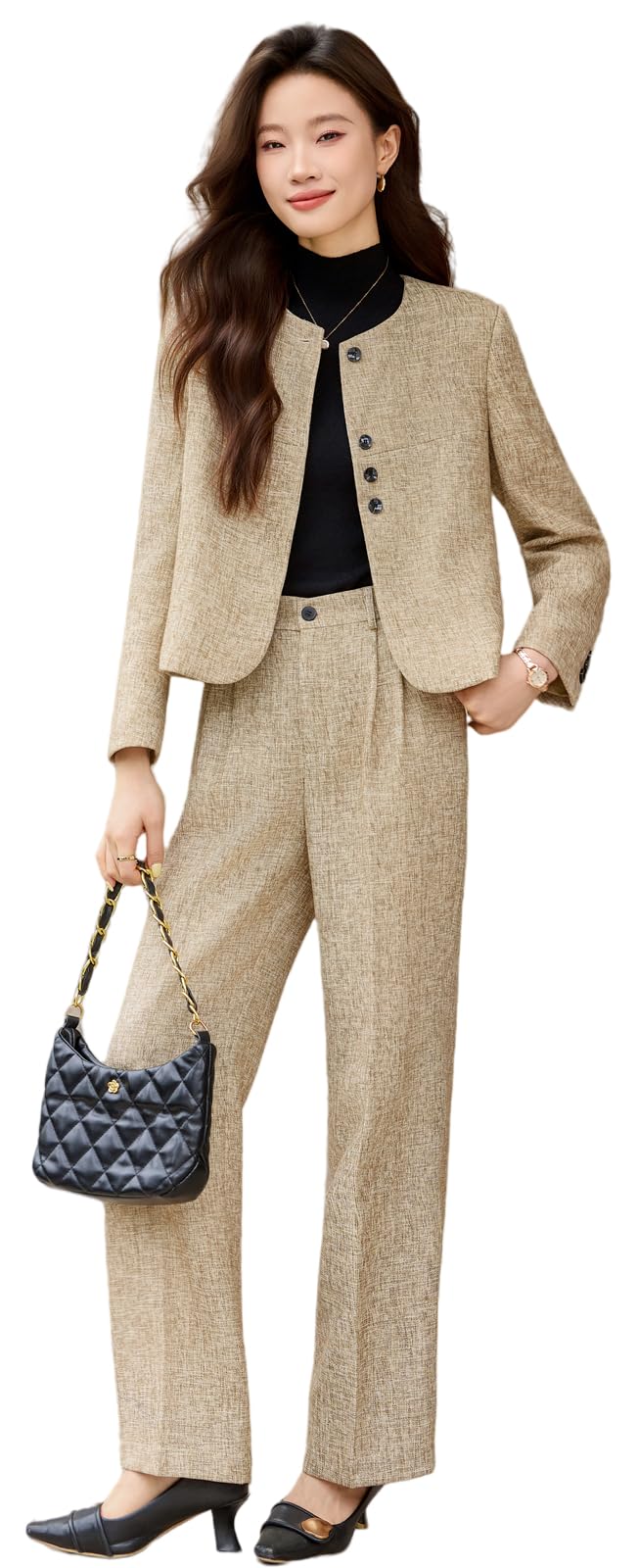 

Recruitment Suit Jacket and Plus Sizes Suitable for Perfect for Entrance Graduation [KOSIKINI] Women s Set Trousers, 2-Piece Set. Stylish, Simple,