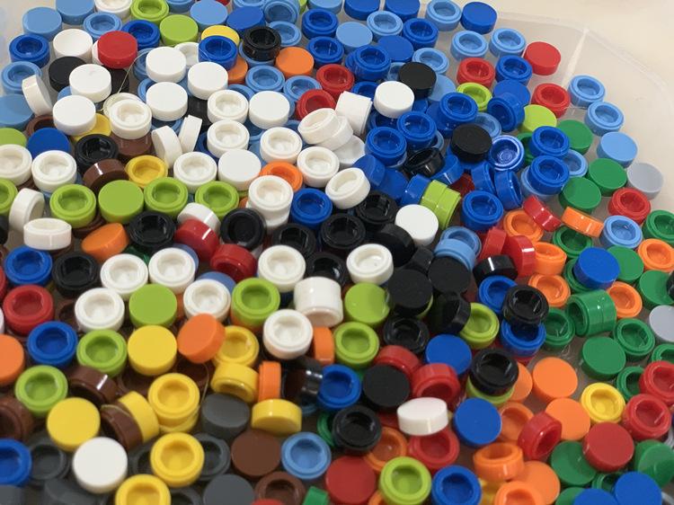 100-500pcs Tile 1x1 Round DIY Building Blocks Bricks Color Educational Creative Toys for Children Size Compatible With 98138
