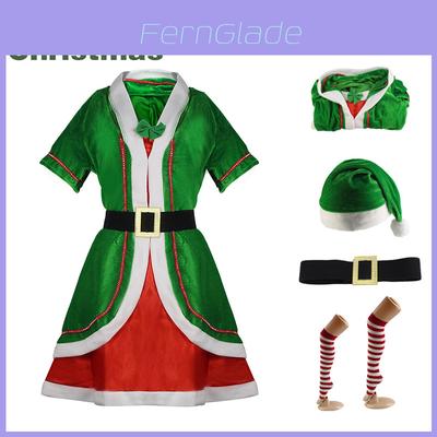 Christmas Elf Couple Outfit Cosplay Costume Xmas Fancy Dress Party Role Play
