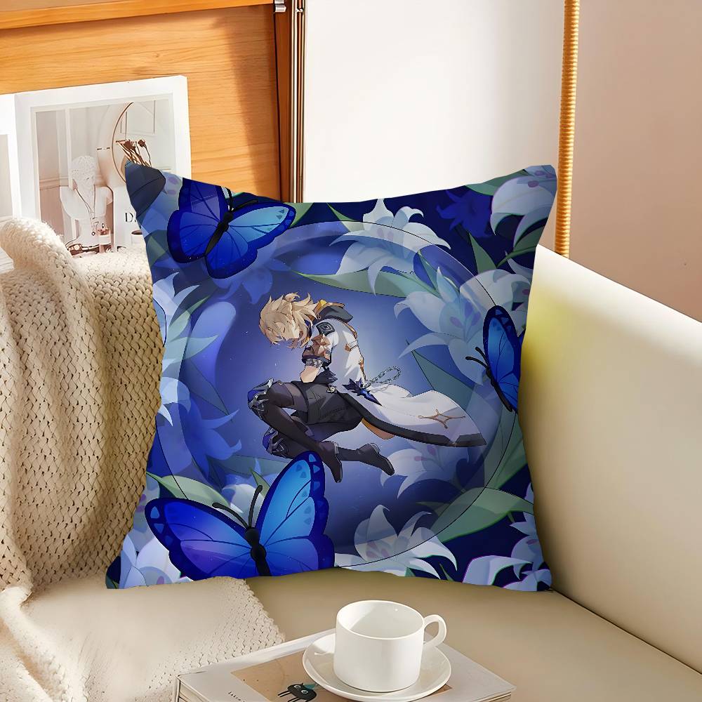 Genshin Albedo Pillow Cushion Cover Pillowcase Living Room Sofa Home Decor Customized