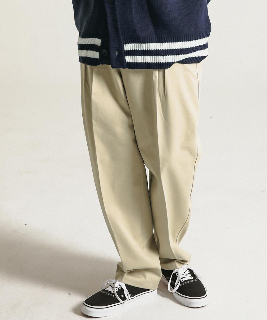 STAGE NAME Ss Double-Tuck Silhouette Wide Pants_Light Beige