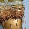 European Handmade Beaded Tassel Chest Chain - Strappy Back Beach Party Accessory