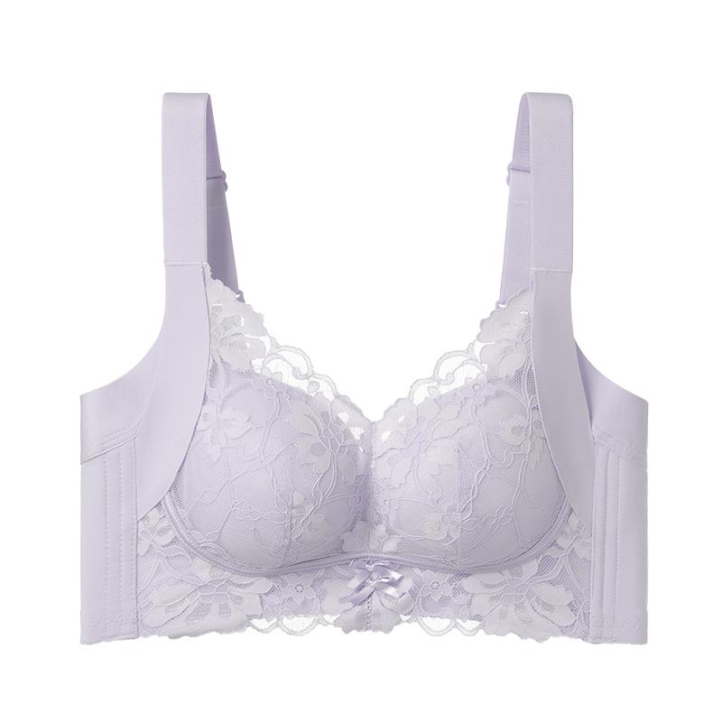 Lace micro transparent comfortable gathering bra, 24 hours without skin pricking, A-B cup exclusive, exquisite and not restrictive