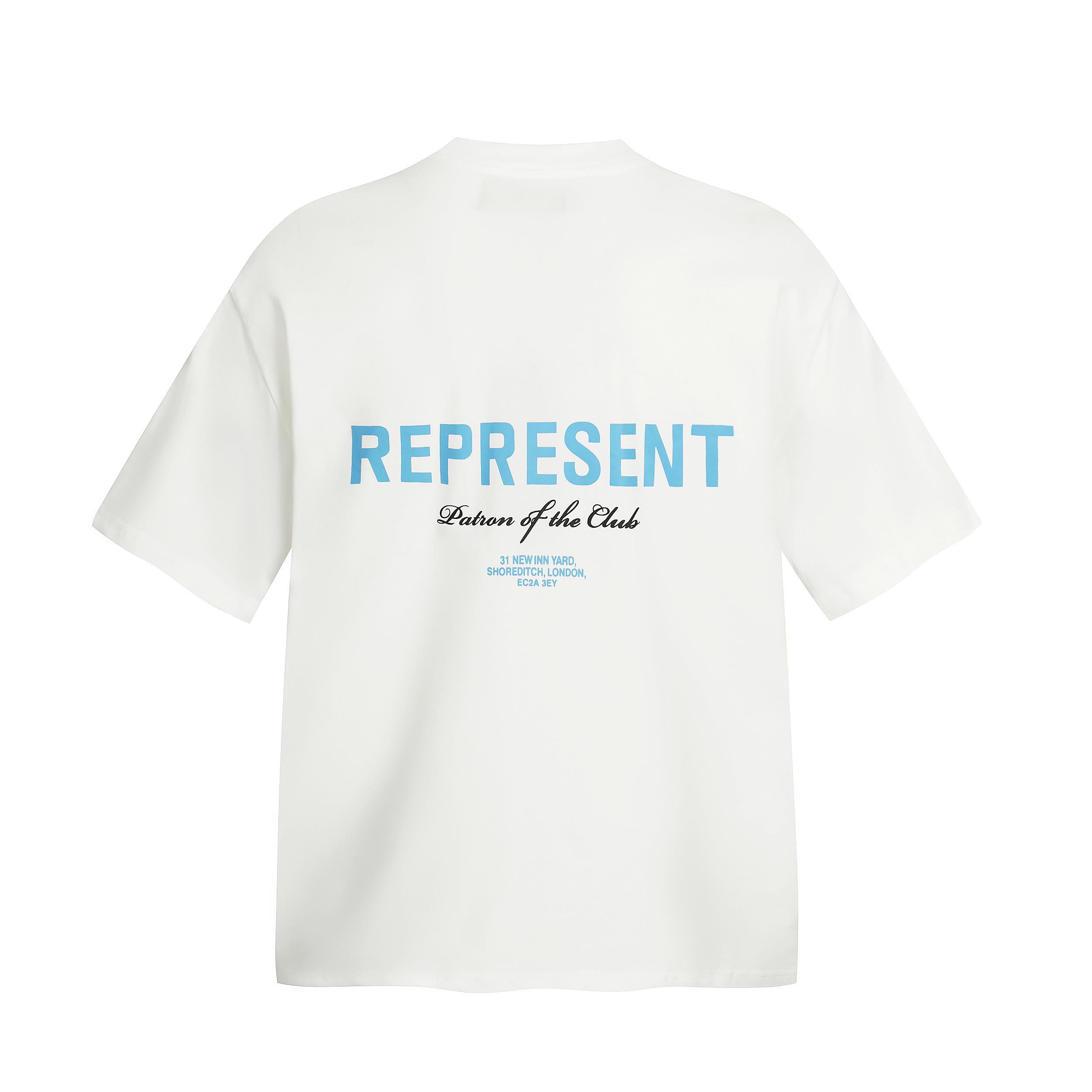 Summer Unisex Loose Round Neck Pure Cotton T-shirt Basic Blue Slogan Letter Print S