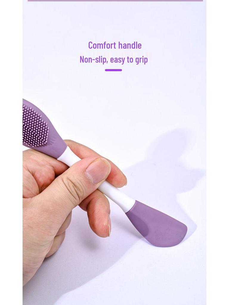 Doppelfunktionaler 2-köpfiger Silikon-Maskenpinsel für selbstgemachte Schlammmasken und Beauty-Make-up. Perfekt zum Verschmieren und Reinigen.
