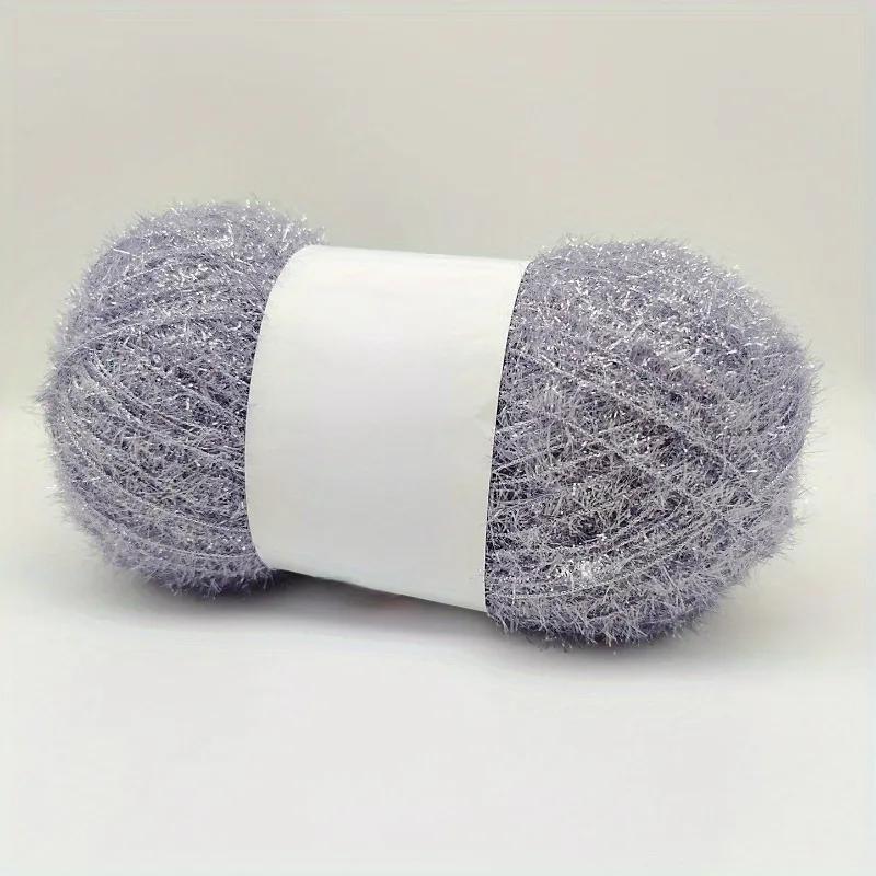4 Stück buntes Polyester-Wimperngarn-Set - Flauschiges Bastelgarn zum Häkeln, DIY-Handstrickzubehör, Großpackung 400g