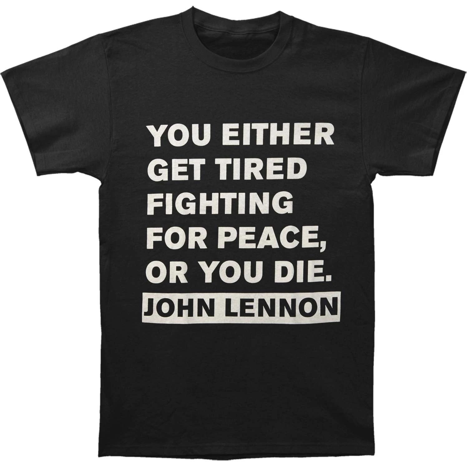 Men s John Lennon John Lennon Get Tired T-shirt X-Small Black XXXL