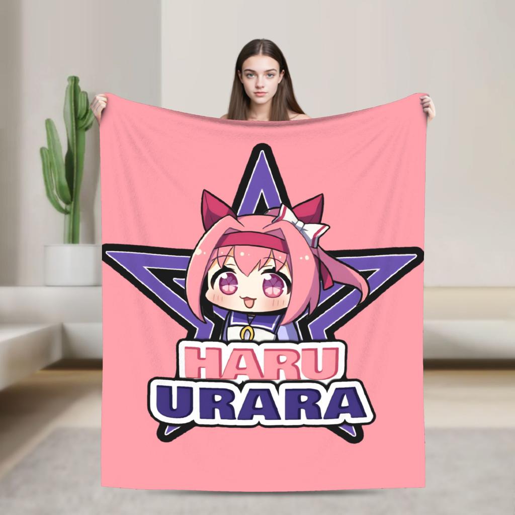 Haru urara Warm Soft Blanket  Girls Boys Plush Throw Blanket Print Bedroom Flannel Bedspread Sofa Bed Cover