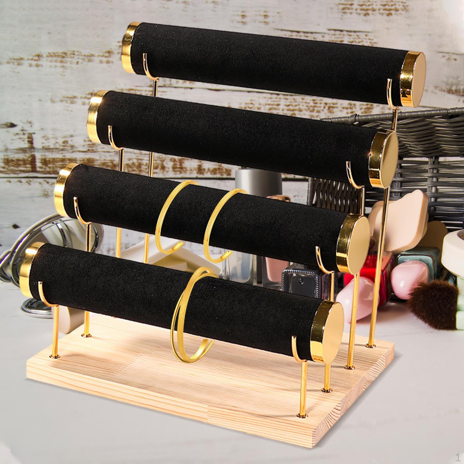 

4-х ярусный держатель браслета отображает съемную подставку для браслета с ожерельем для часов чёрный