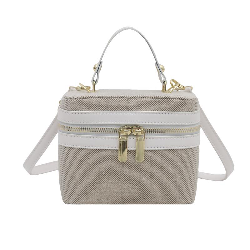 

2025 Осень Плетеная Сумка-Коробка с Цветным Блоком: Универсальная сумка кроссбоди, на плечо и ручная сумка для женщин. белый