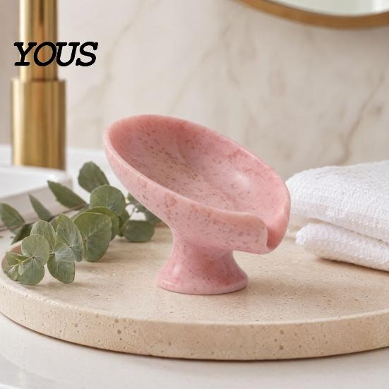 Non-foaming Soap Dish Self Draining Dish, 3D Printed Holder, Multi-functional Smooth Curve Tray Sink Organizer for Shower, Bathroom, Kitchen