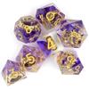 7 Teile/satz Harz Ring Anzahl Polyhedral Würfel für Rolle-Spielen RPG Brettspiel Spielzeug